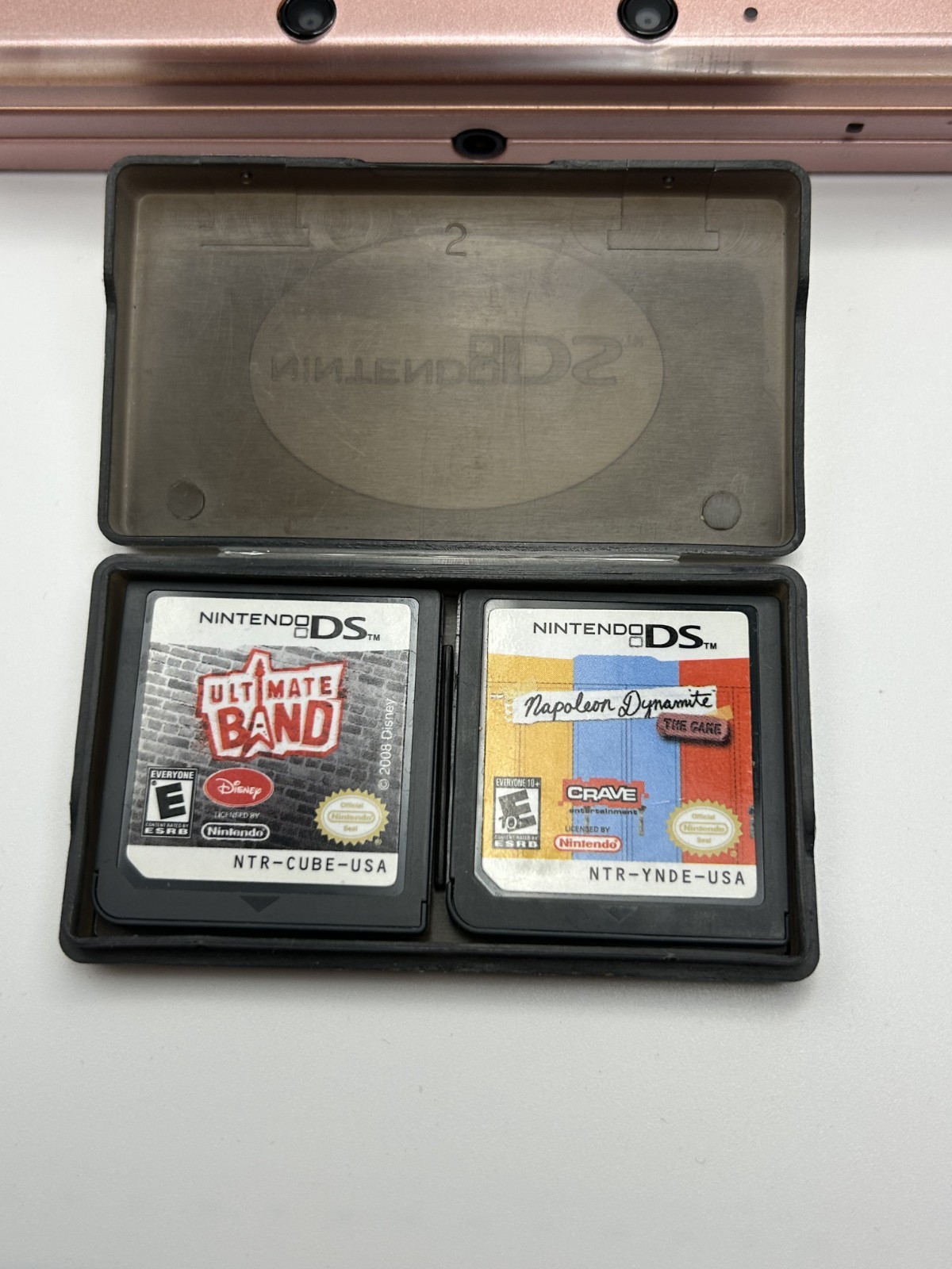 Nintendo 3DS Pink Handheld System Bundle w Charger + 2 Games / US Seller / Used