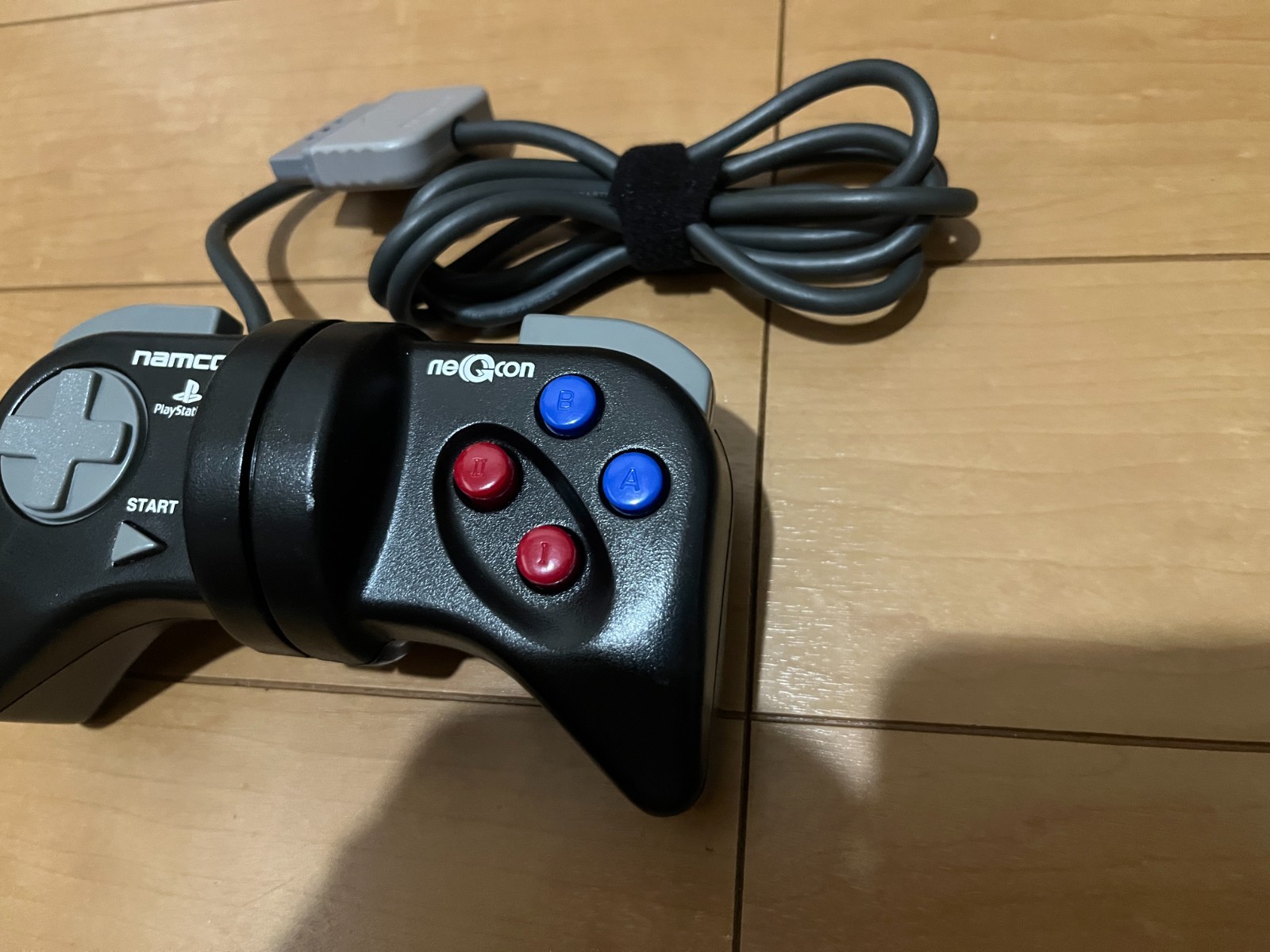 PS1 NEGCON BLACK Controller & BOX & Manual NAMCO PlayStation