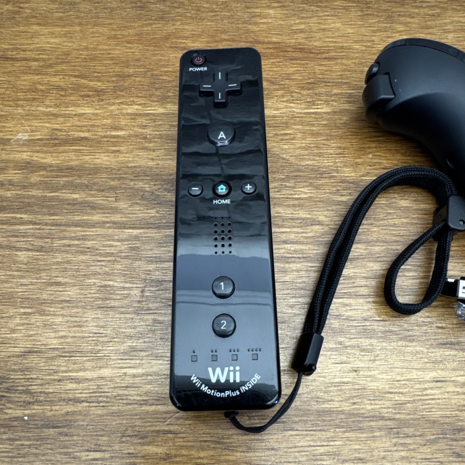 Nintendo Wii Black Motion Plus Remote Controller RVL-036 w/Nunchuck RVL-004