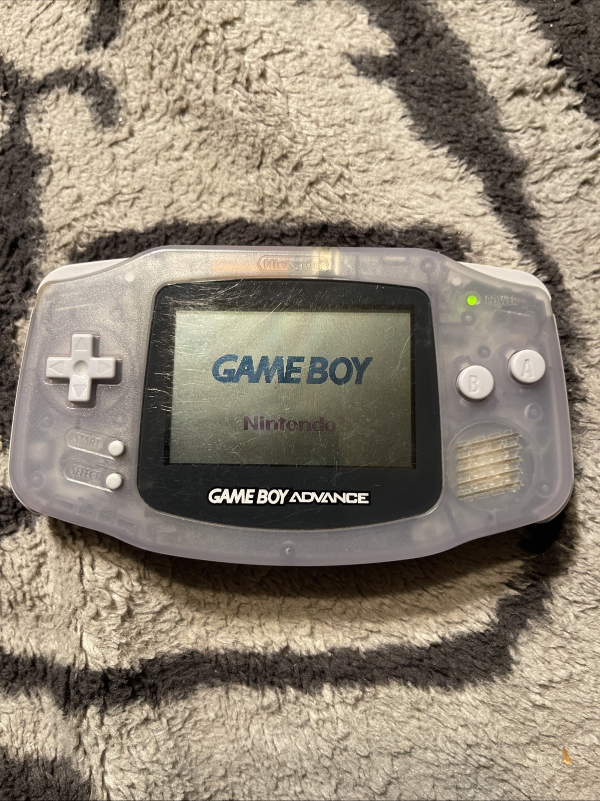 Nintendo Game Boy Advance GBA with 1 game tested and working Clear glacier