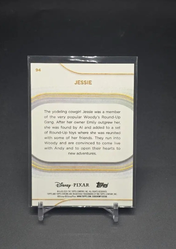 2025 Topps Chrome Disney Jessie #94 Gold Wave Refractor 02/50 – Low Number!