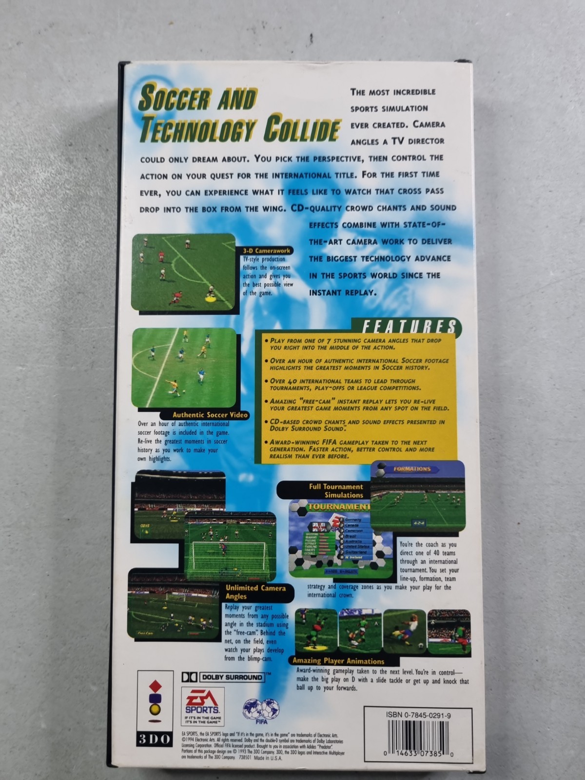 FIFA International Soccer (3DO, 1994) Complete | Tested | Authentic Reg Card