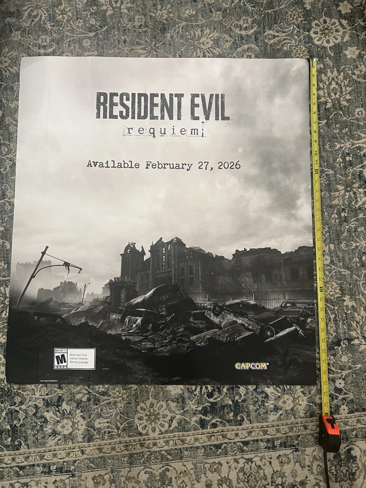 DEFECTIVE Resident evil Requiem GameStop Large cardstock promo poster Pl G3D