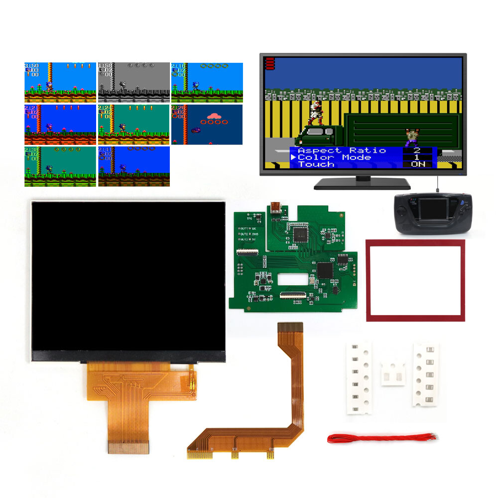 720P HDMI-Compatible 3.5″ 640×480 Retro Pixel IPS LCD Kit For SEGA Game Gear