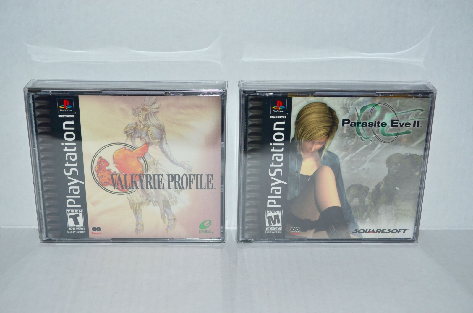 5 Dual Video Game Plastic Protectors Cases Display For Sony PlayStation 1 PS1
