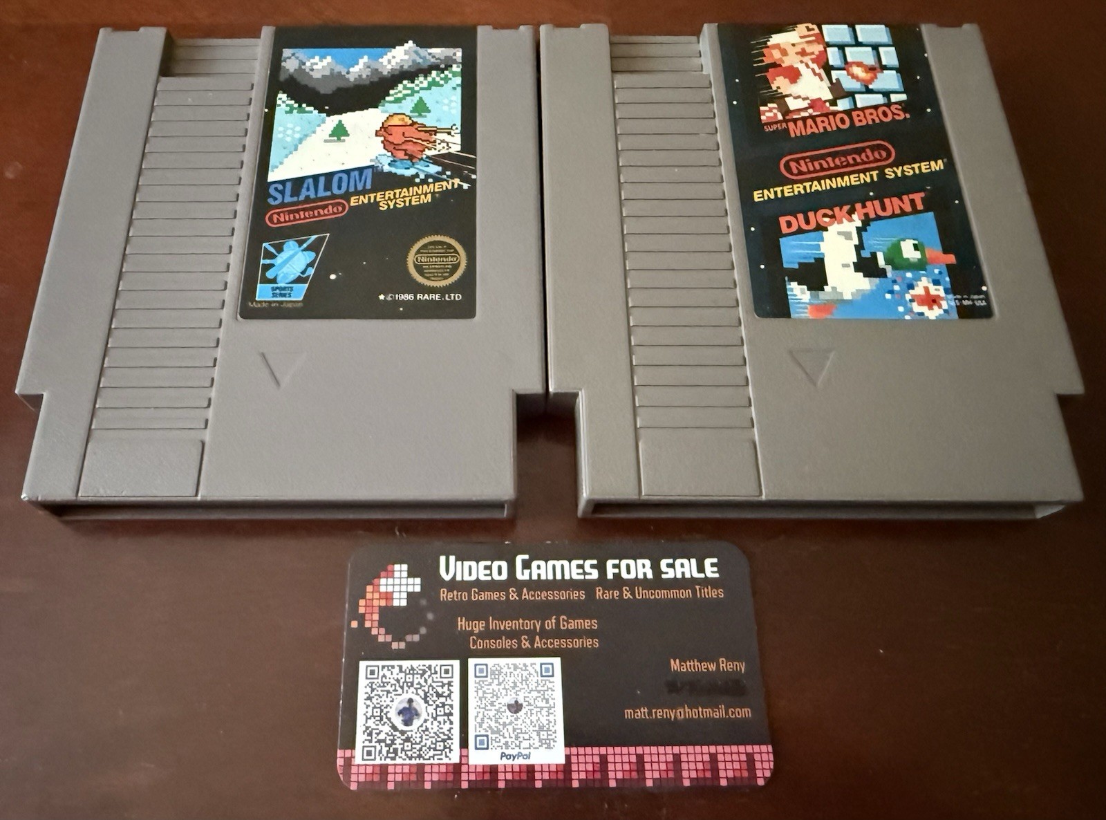 Nintendo NES Lot of 2! Slalom & Super Mario/Duck Hunt CARTS ONLY Combine Ship 📫