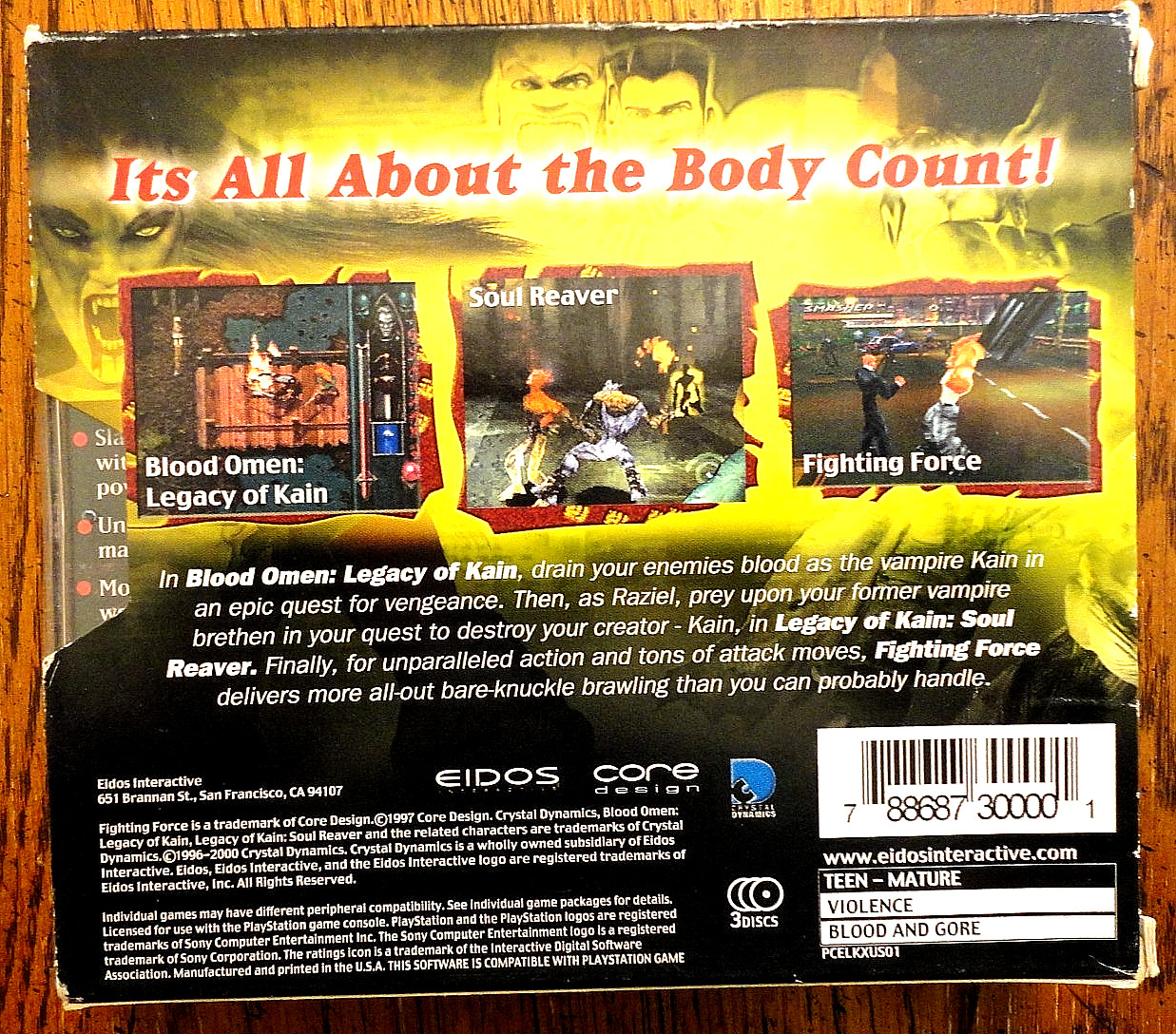 PLAYSTATION 1 EIDOS COLLECTORS’ EDITION*Fighting Force*Kain–Blood Omen/Soul Rea