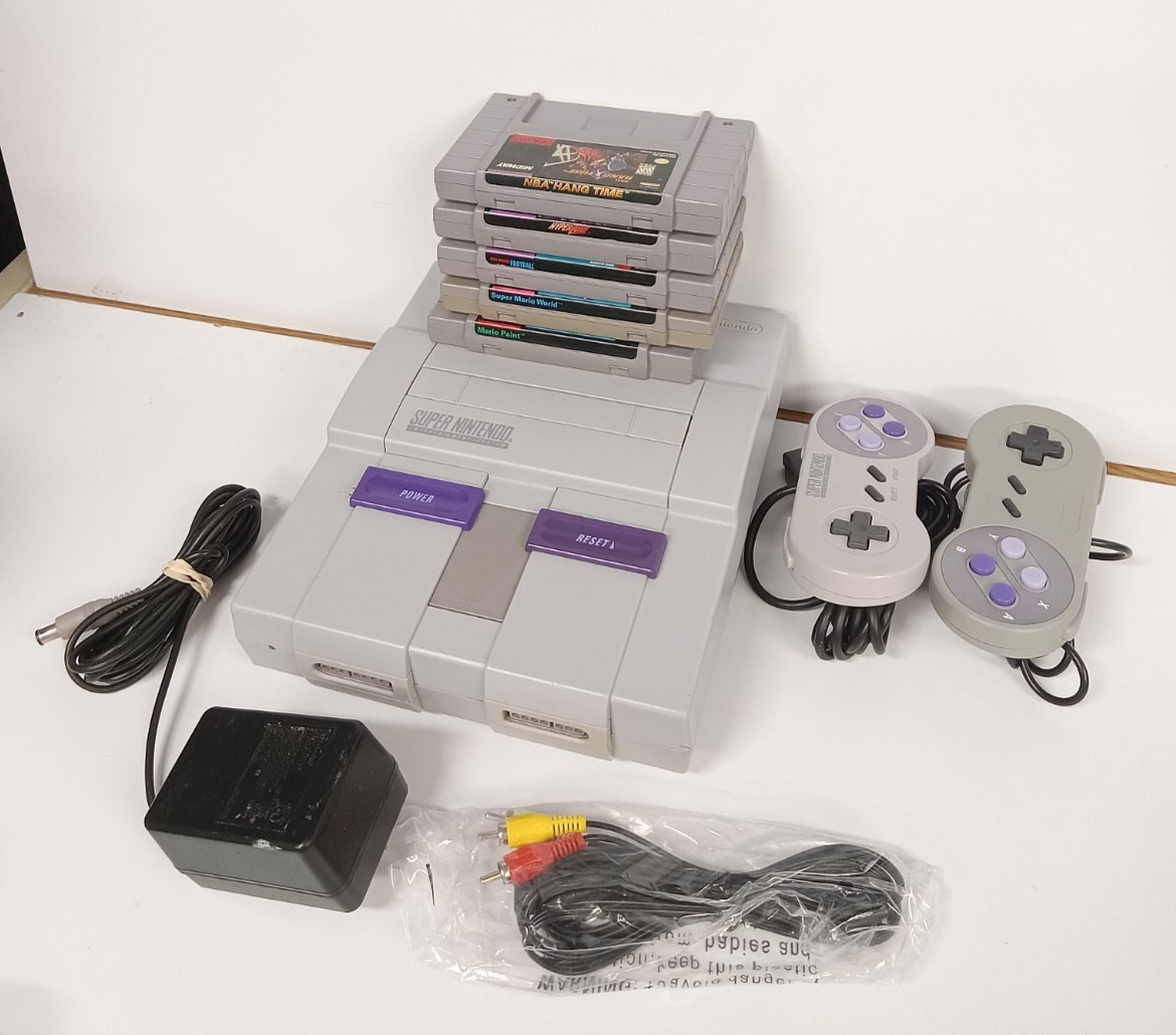 Used Nintendo SNES Console Bundle w/ 5 Games – Tested, Fully Functional! #2