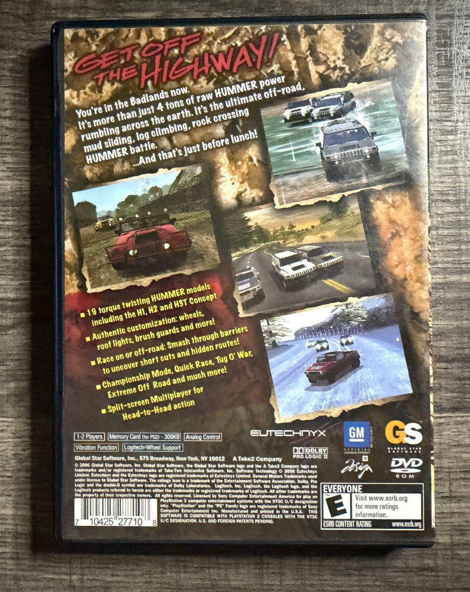 Hummer: Badlands – Sony PS2 – Global Star Software – Acceptable Condition