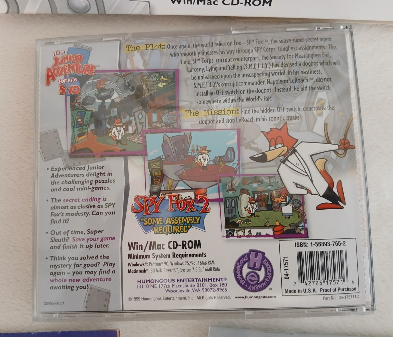 Vintage 1999 Spy Fox 2 Some Assembly Required Complete CD Big Box + Spy Fox 1 CD