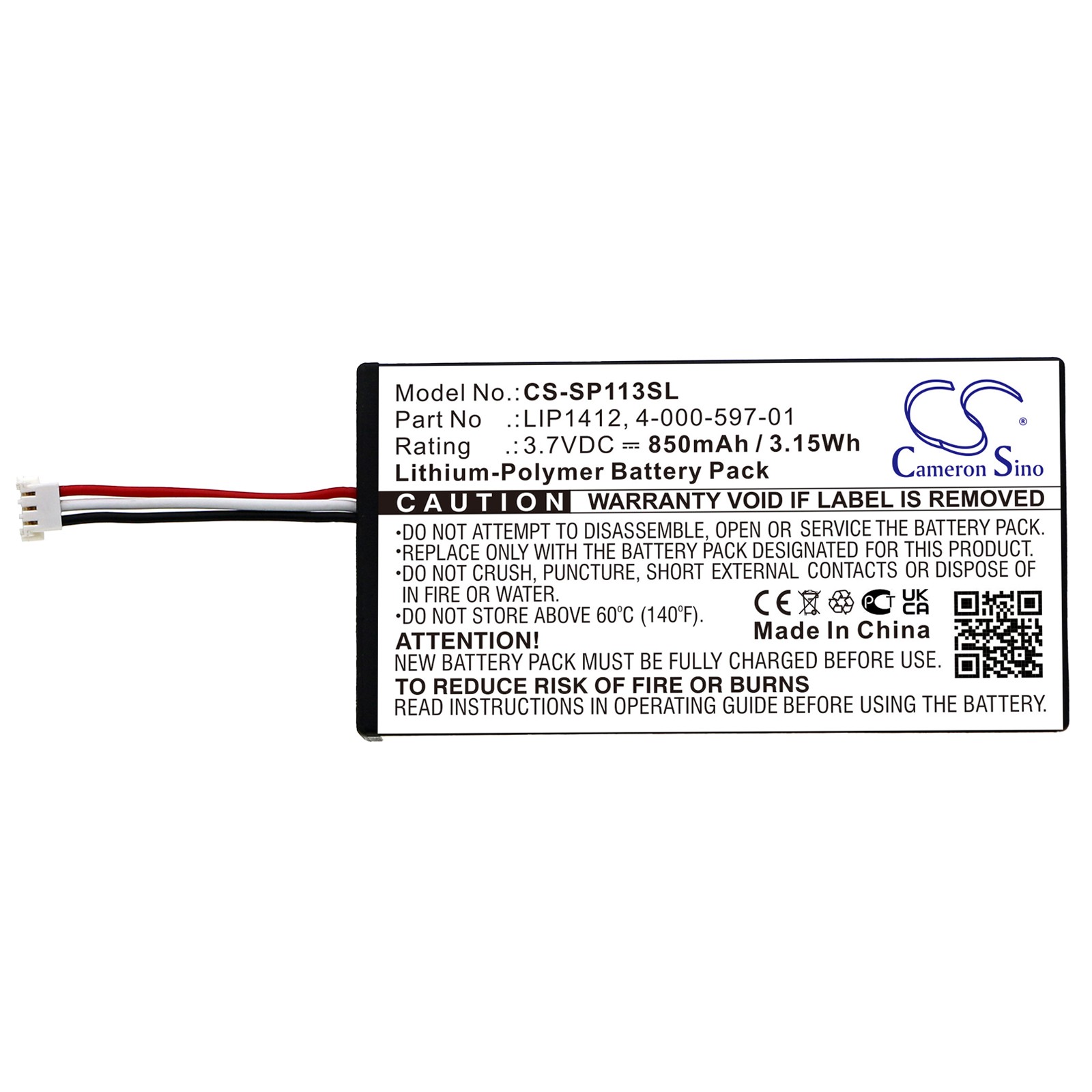 Battery for Sony PSP GO PSP-N100 PSP-NA1006 4-000-597-01 LIP1412 Game CS-SP113SL