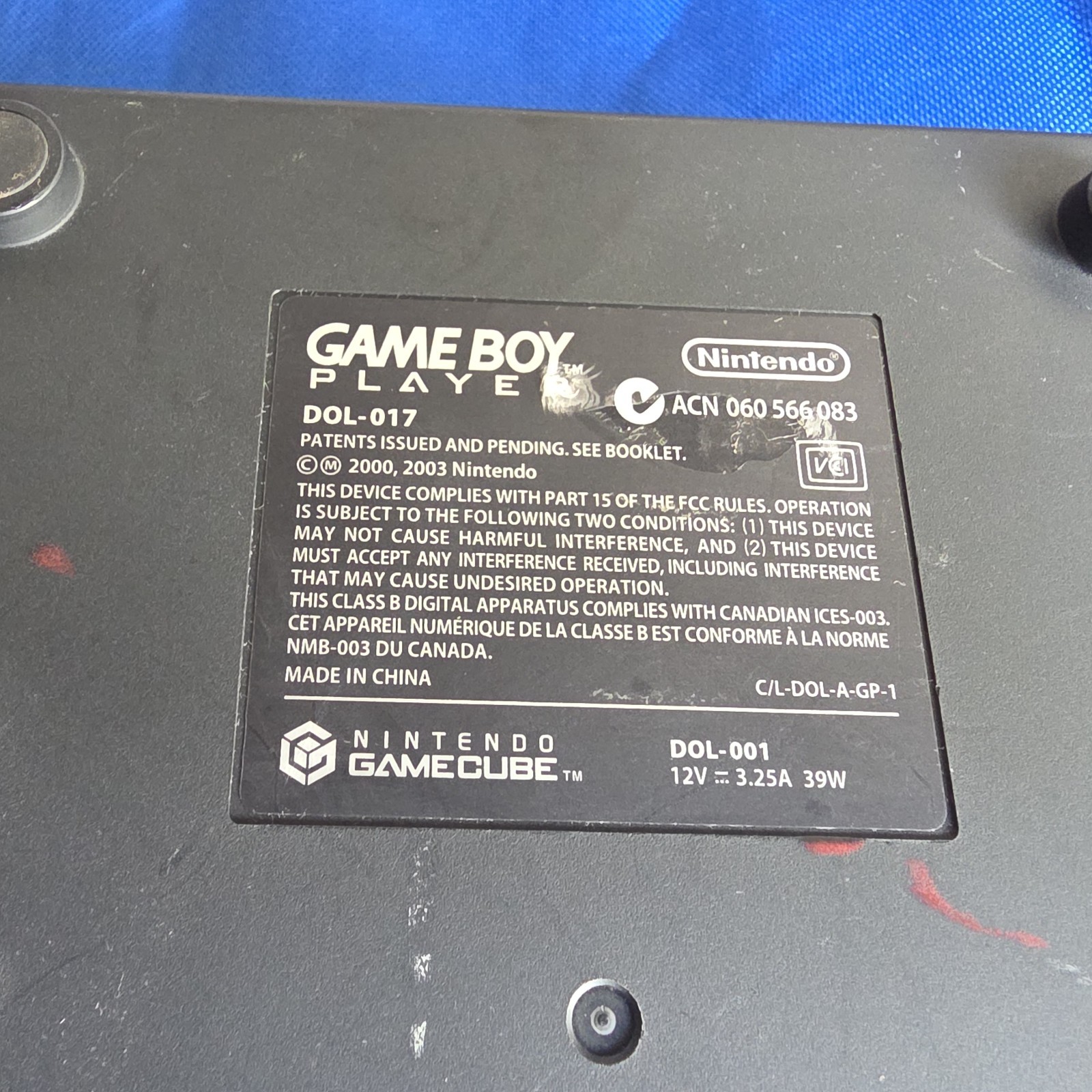 Nintendo GameCube Game Boy Player Adapter No Disc (Black, DOL-017) Tested