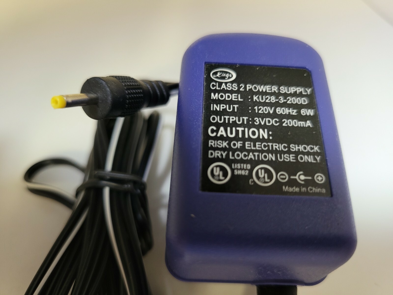 Purple/indigo 3VDC 200 mA AC Power Adapter for the NEO GEO Pocket Color #S26