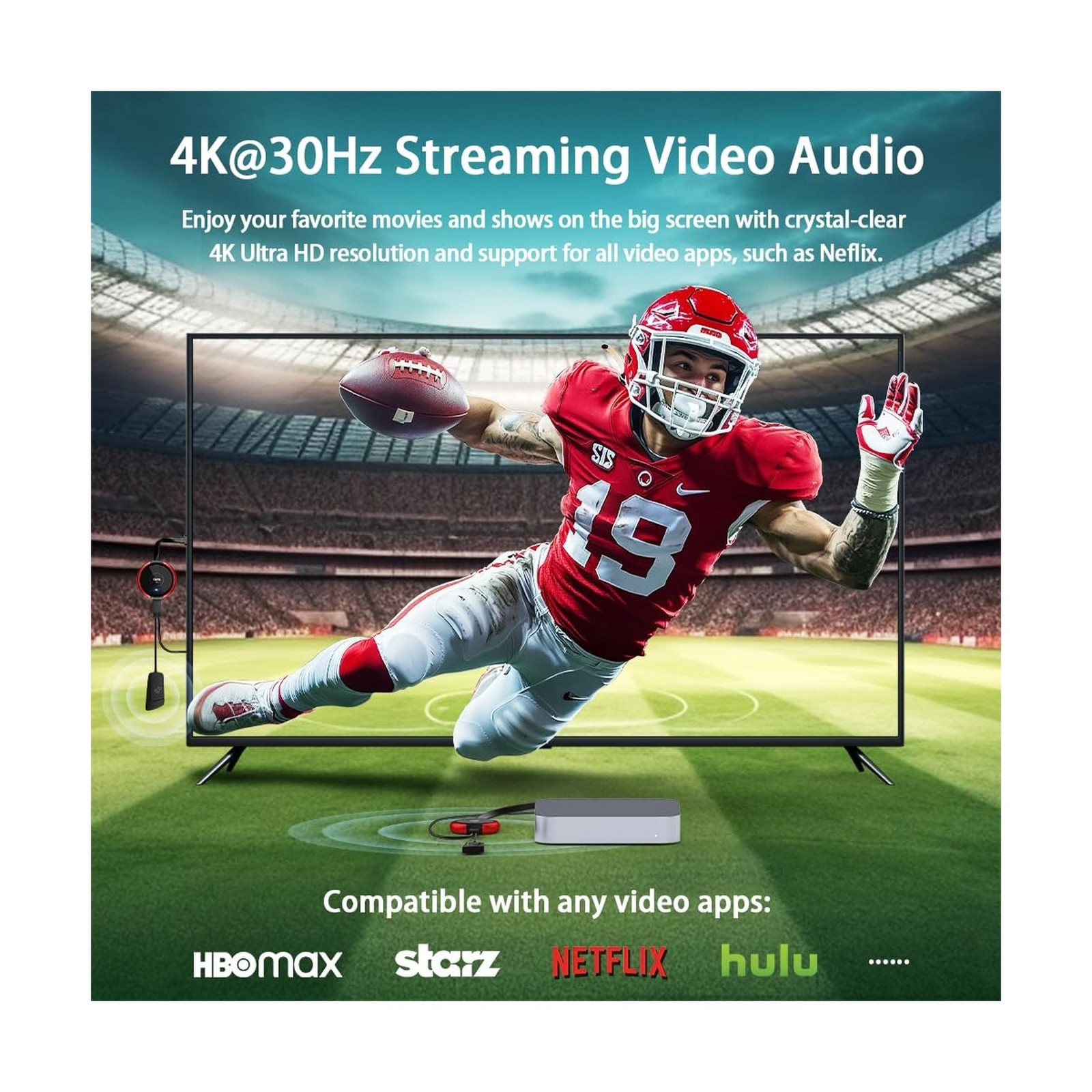 TIMBOOTECH Wireless HDMI Transmitter and Receiver 4K, Casting 5G St… Fast Ship