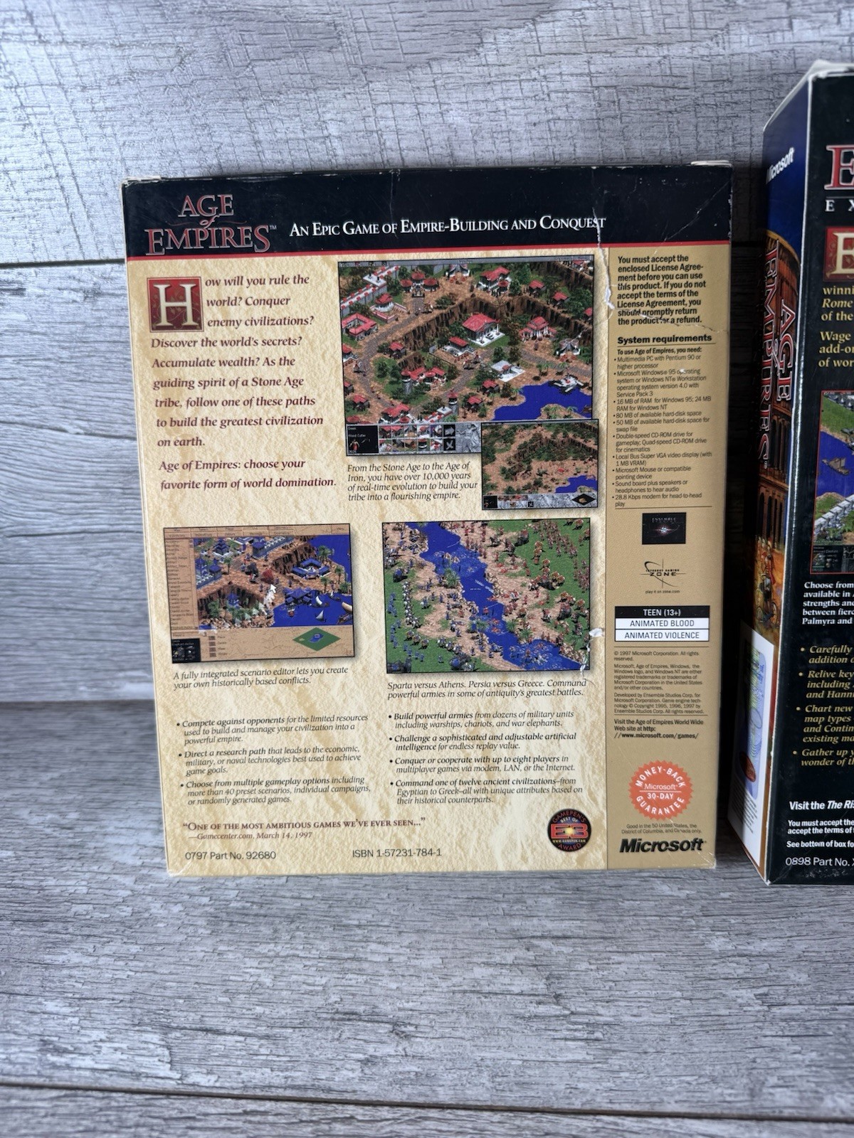 Age Of Empires BIG BOX & Rise Of Rome Expansion Pack Microsoft PC Windows 95