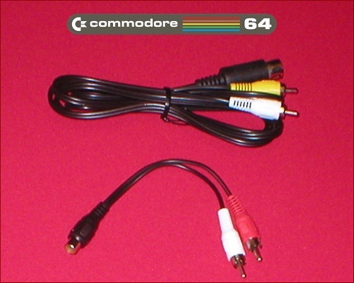 6Ft AV Cable W/ Y Splitter Stereo Adapter for Commodore C64 C128 Computer NEW
