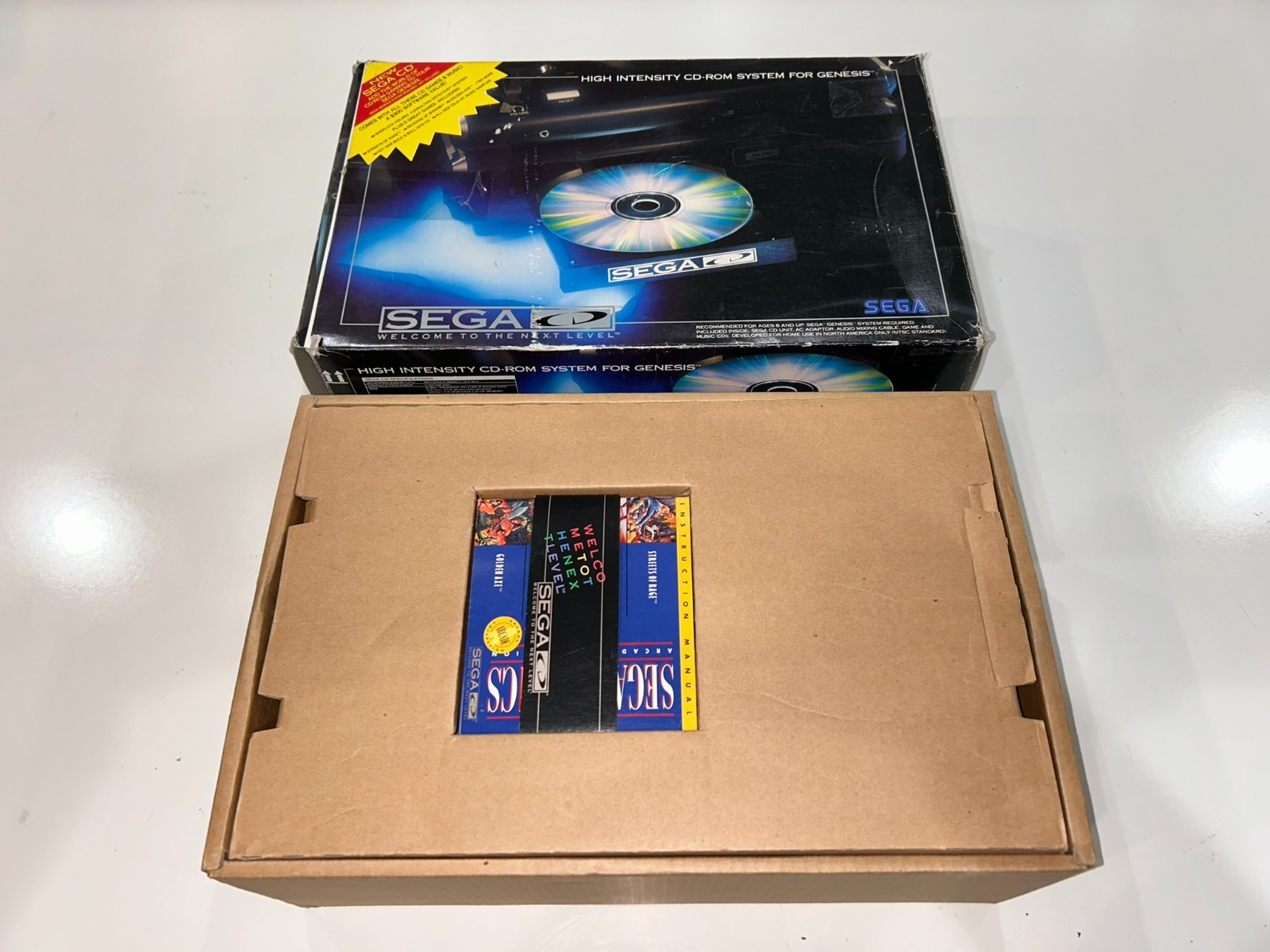 Sega CD Model 1 CIB Genesis System Console Add On Complete in Box Tested Clean!