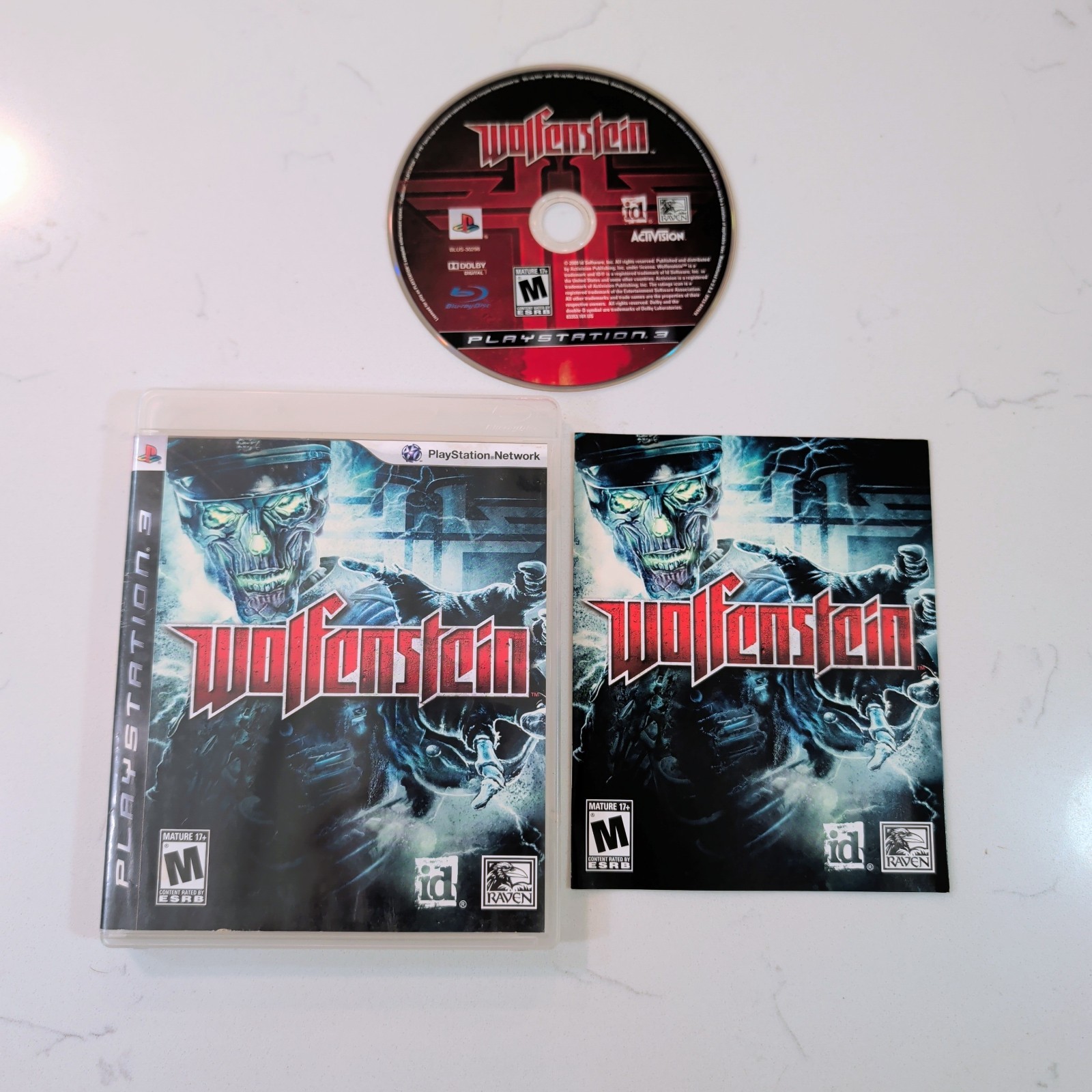 Wolfenstein (Sony PlayStation 3, 2009) w/ Manual – Wavy Artwork – Tested