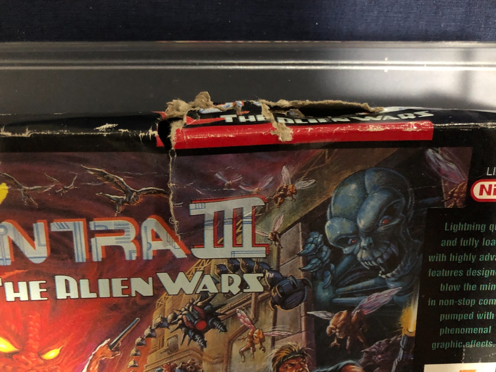 Contra 3 III: The Alien Wars (SNES) (Majesco) CIB Very Damaged Box, Untested