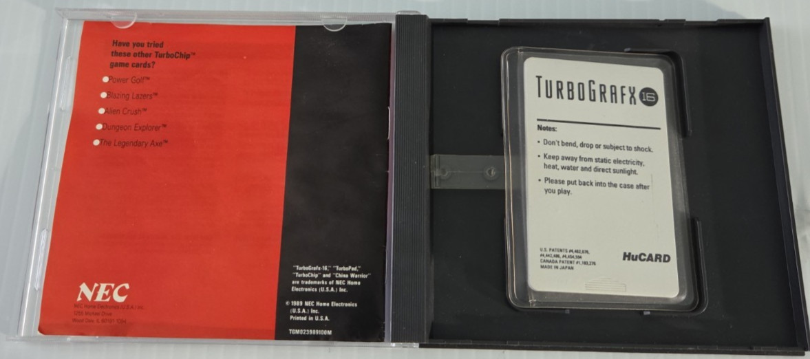 China Warrior TurboGrafx 16 NEC Game Manual & Case