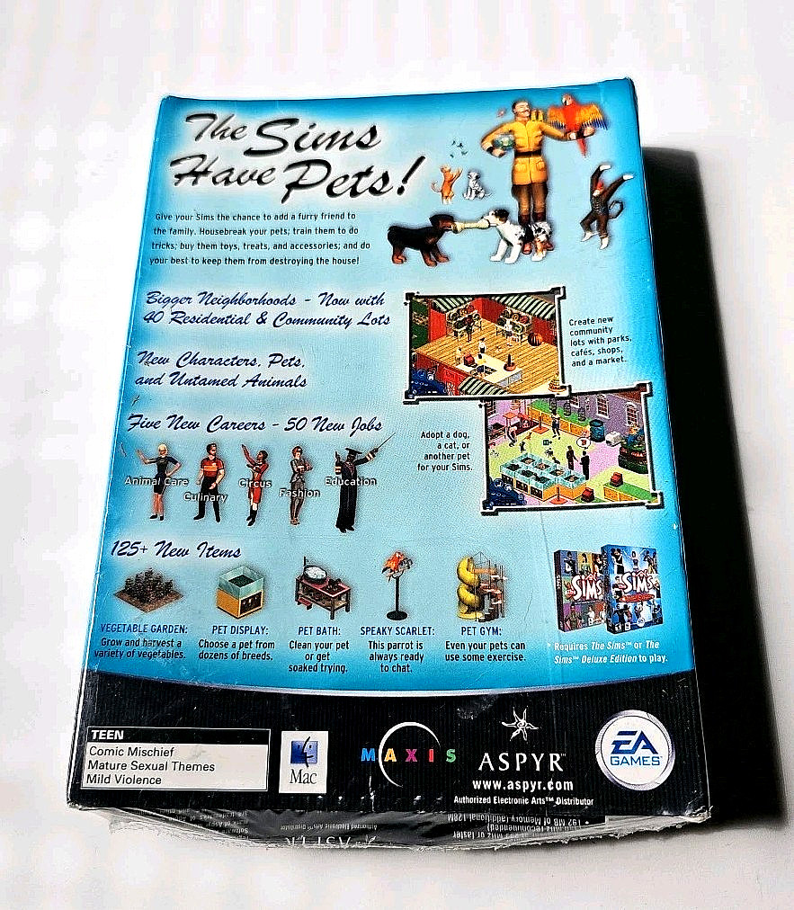 The Sims Unleashed Expansion Pack Mac 2002 New Sealed EA Maxis Aspyr