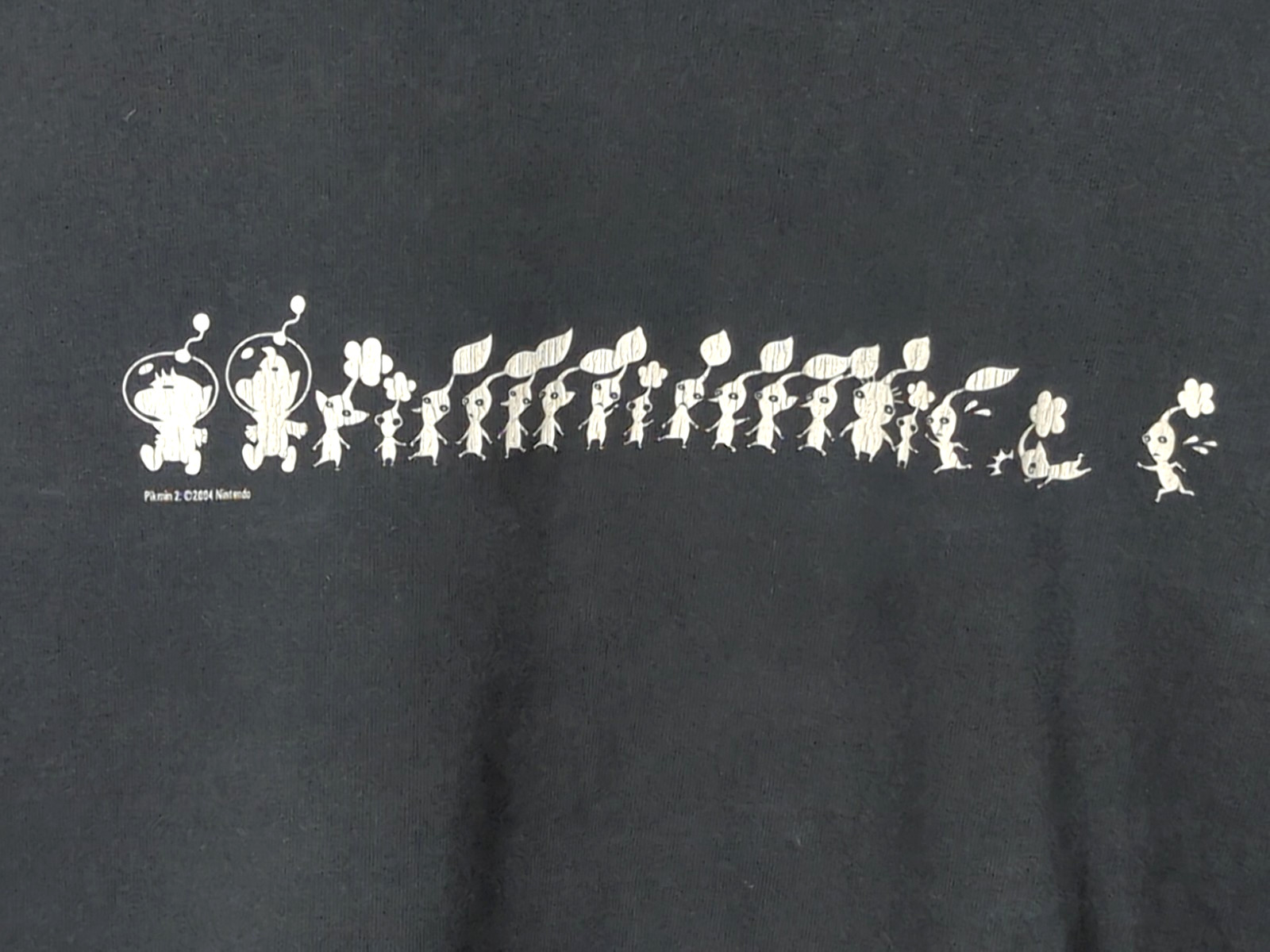 Vintage Pikmin 2 Nintendo Promo T-Shirt Youth Large Black 2004 Olimar Louie Rare