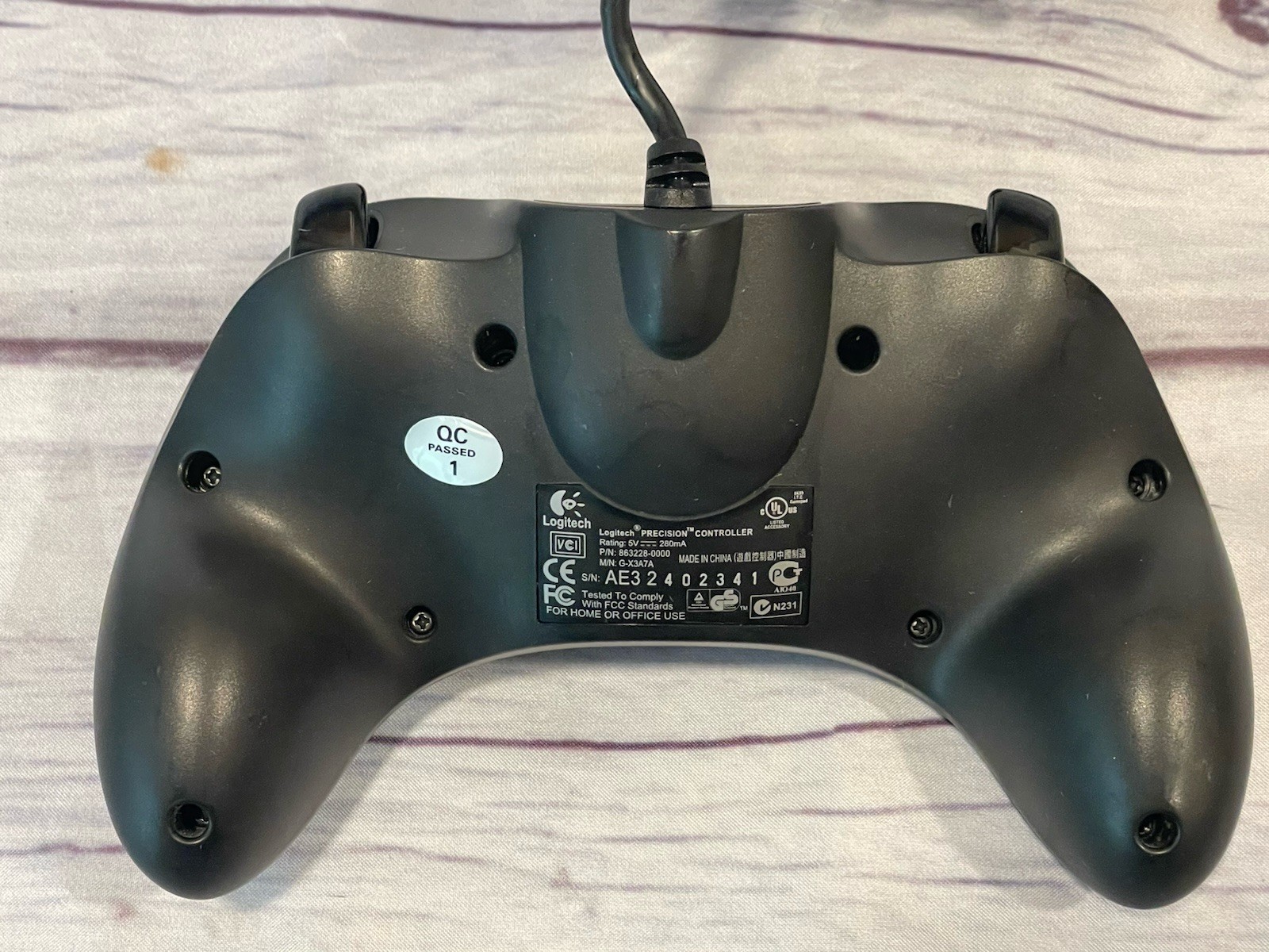 Official Microsoft XBOX Original Logitech Precision Controller Wired W/cable Blk
