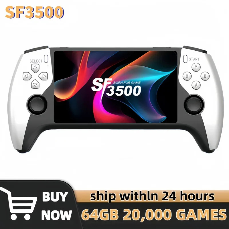 New SF3500 Retro Handheld Video Game Console Linux System 5.0 Inch 854*480 IPS S