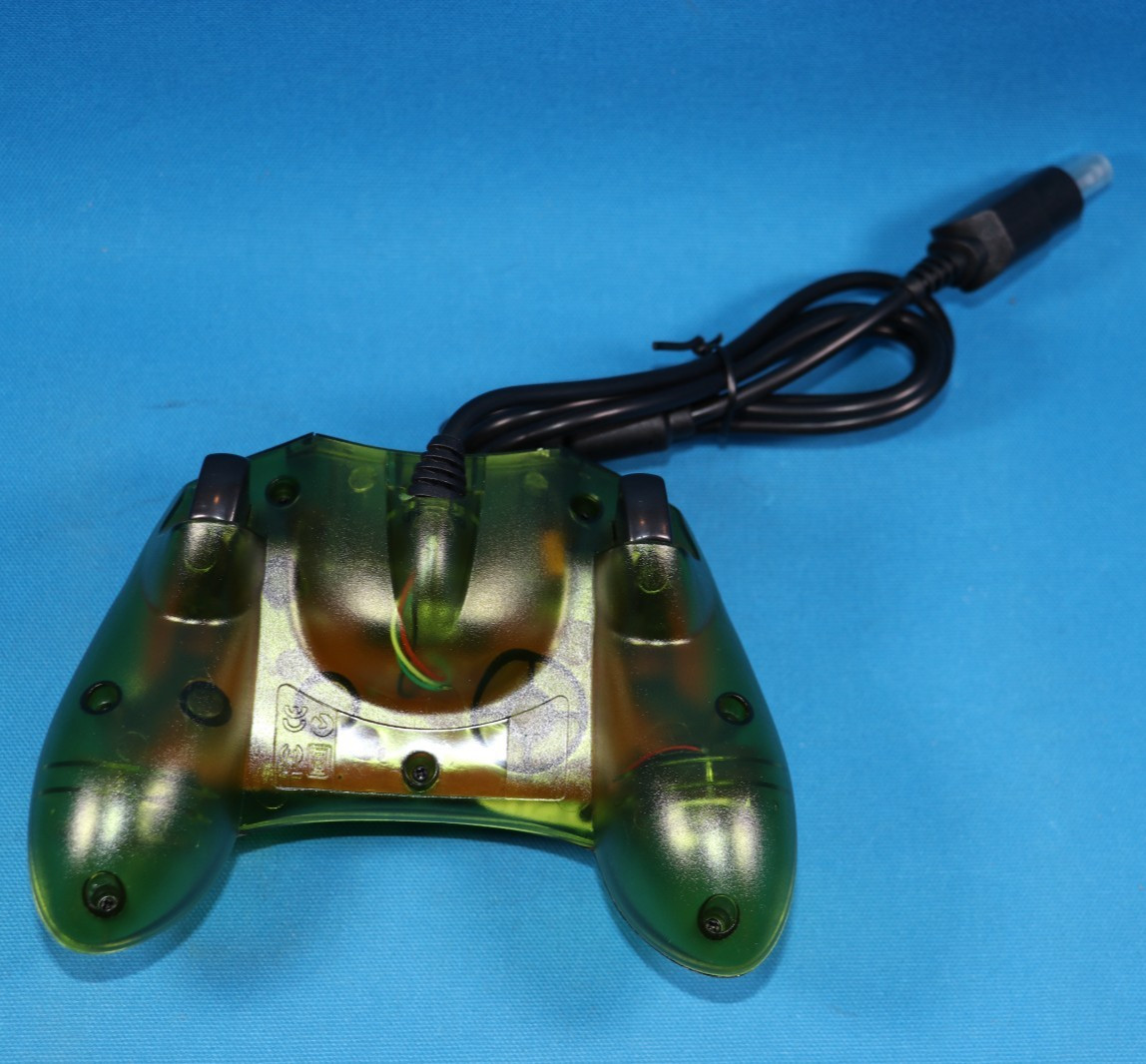 WIRED S TYPE CONTROLLER FOR ORIGINAL MICROSOFT XBOX HALO GREEN TRANSLUCENT NEW