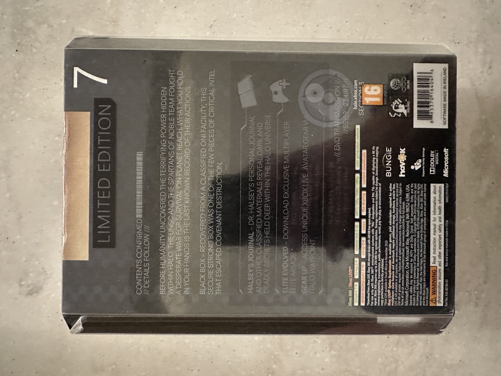 Halo Reach Limited Edition Xbox 360 PAL Complete with Journal & Black Box