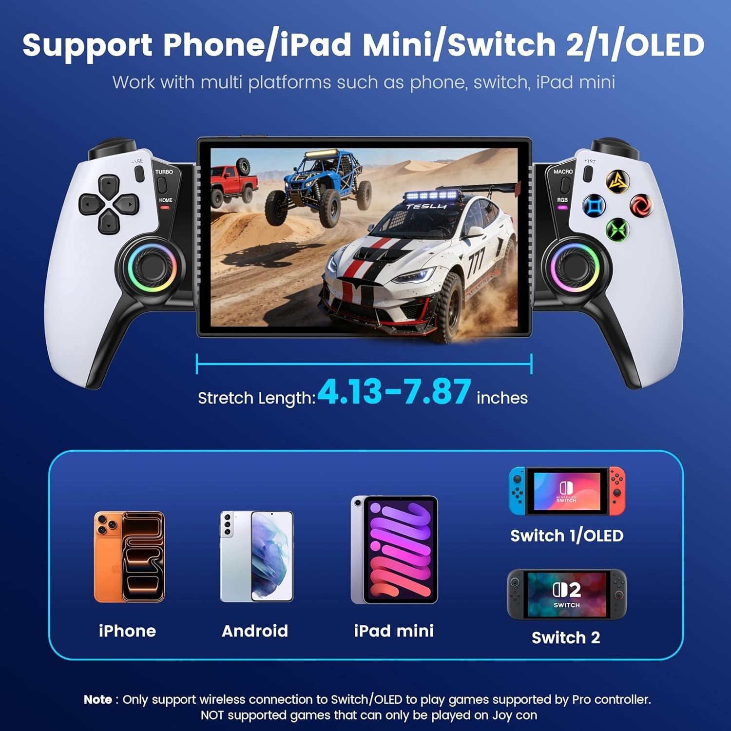 Mobile Game Controller for iPhone/Android,Wireless Gaming Controller Android/iOS