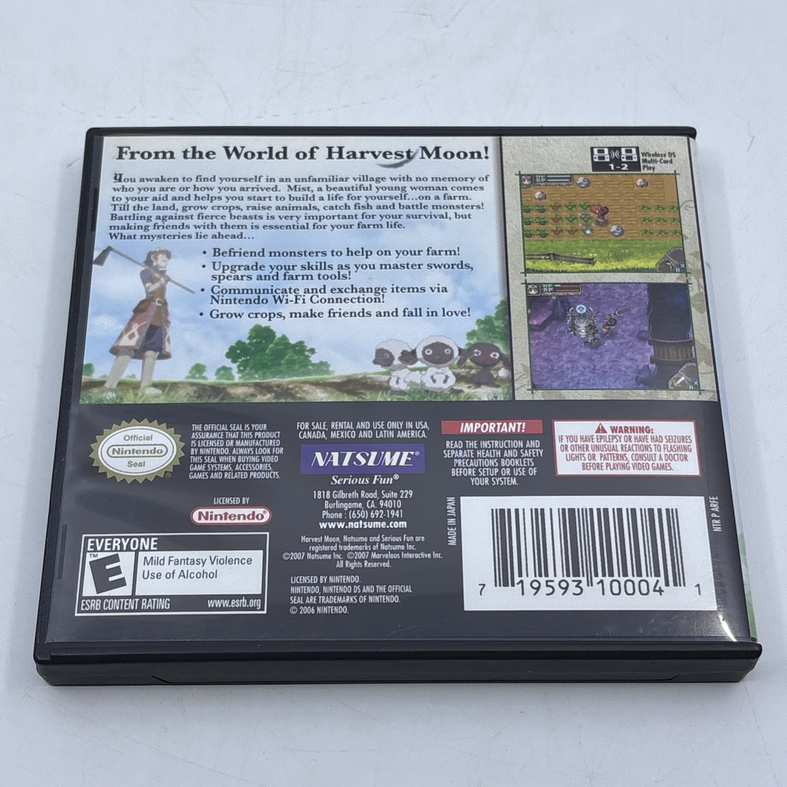 Rune Factory: A Fantasy Harvest Moon (Nintendo DS, 2007) CIB w/ Manual – TESTED!