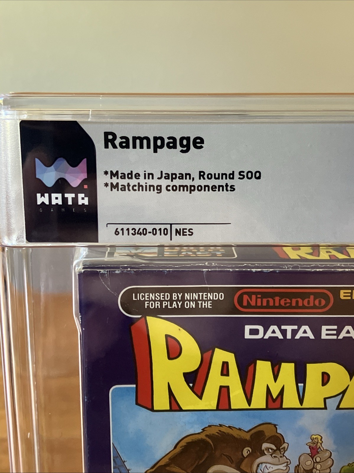Rampage Nintendo NES 1988 Complete in Box CIB Graded 6.5 WATA Grading Video Game