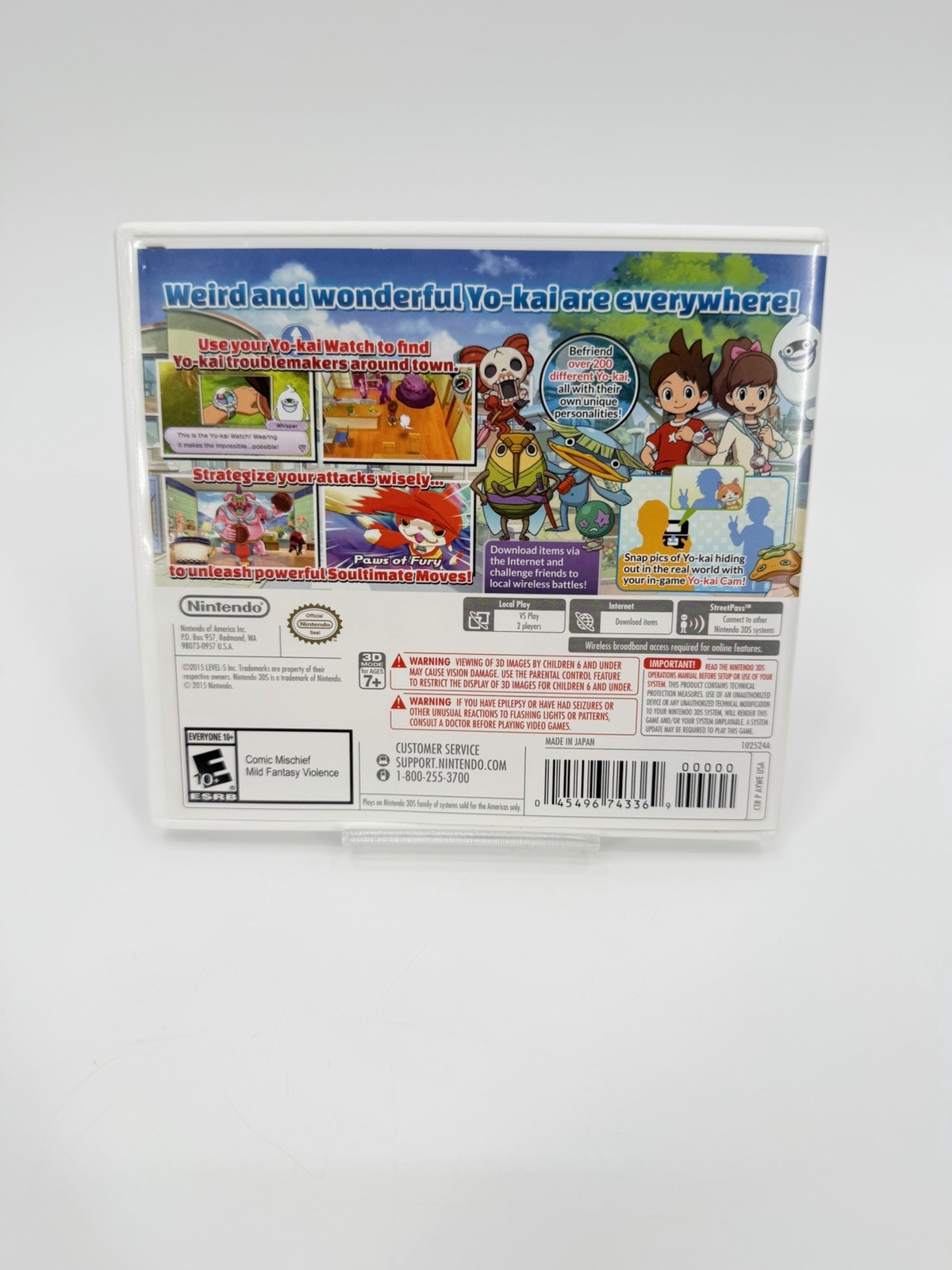Yo-Kai Watch (Nintendo 3DS, 2015) Tested Working Complete w/ Case & Manual