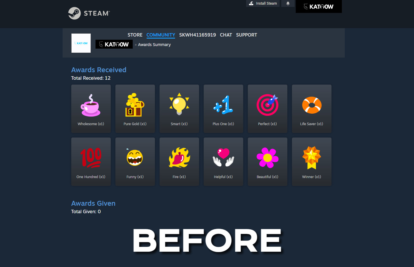 🏅 Steam Community Awards (Quantity 110x) – Profile Award (XP) ⚡Fast Delivery
