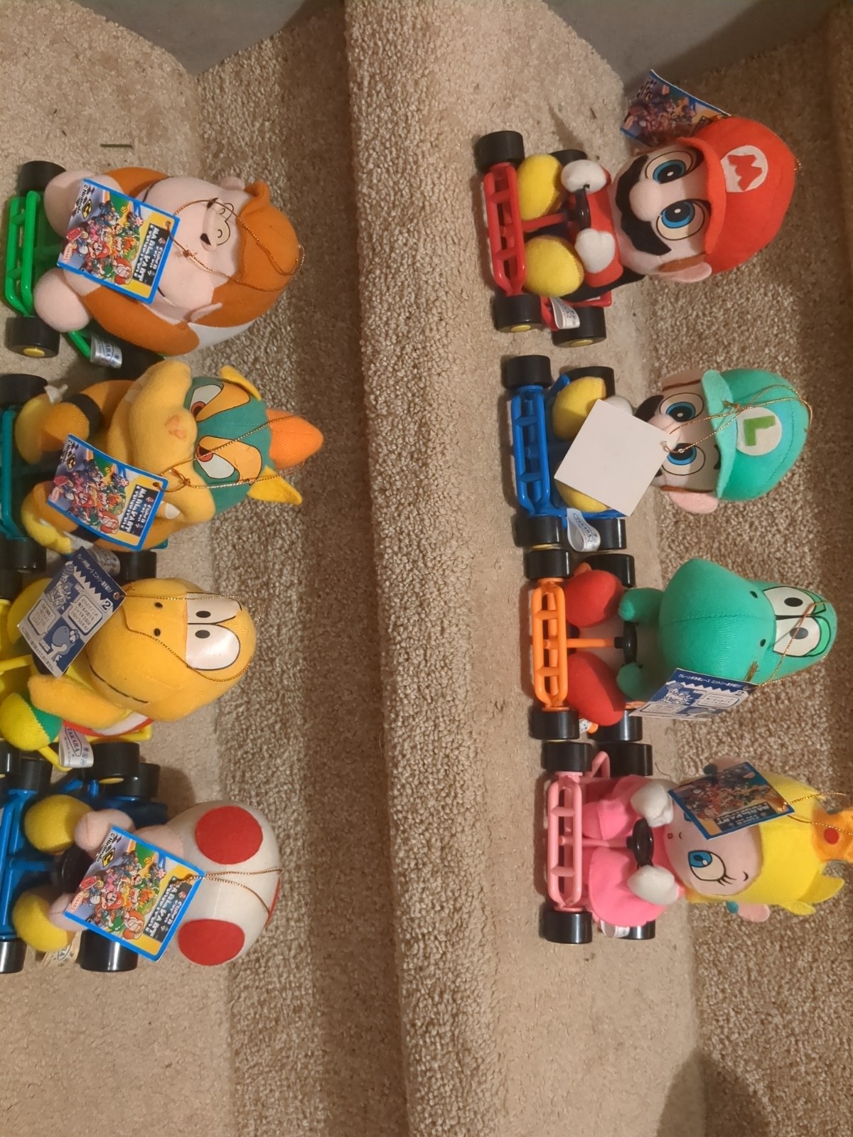 RARE 1993 Takara Super Mario Kart Yoshi Bowser Luigi Koopa Troopa Peach Plush