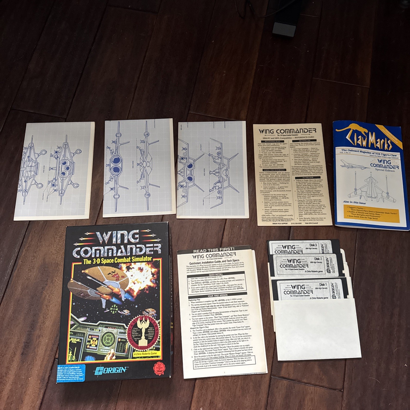 Wing Commander 1990 Origin IBM PC 5.2″ Floppy CIB + Wing Commander 2 5.2” Floppy