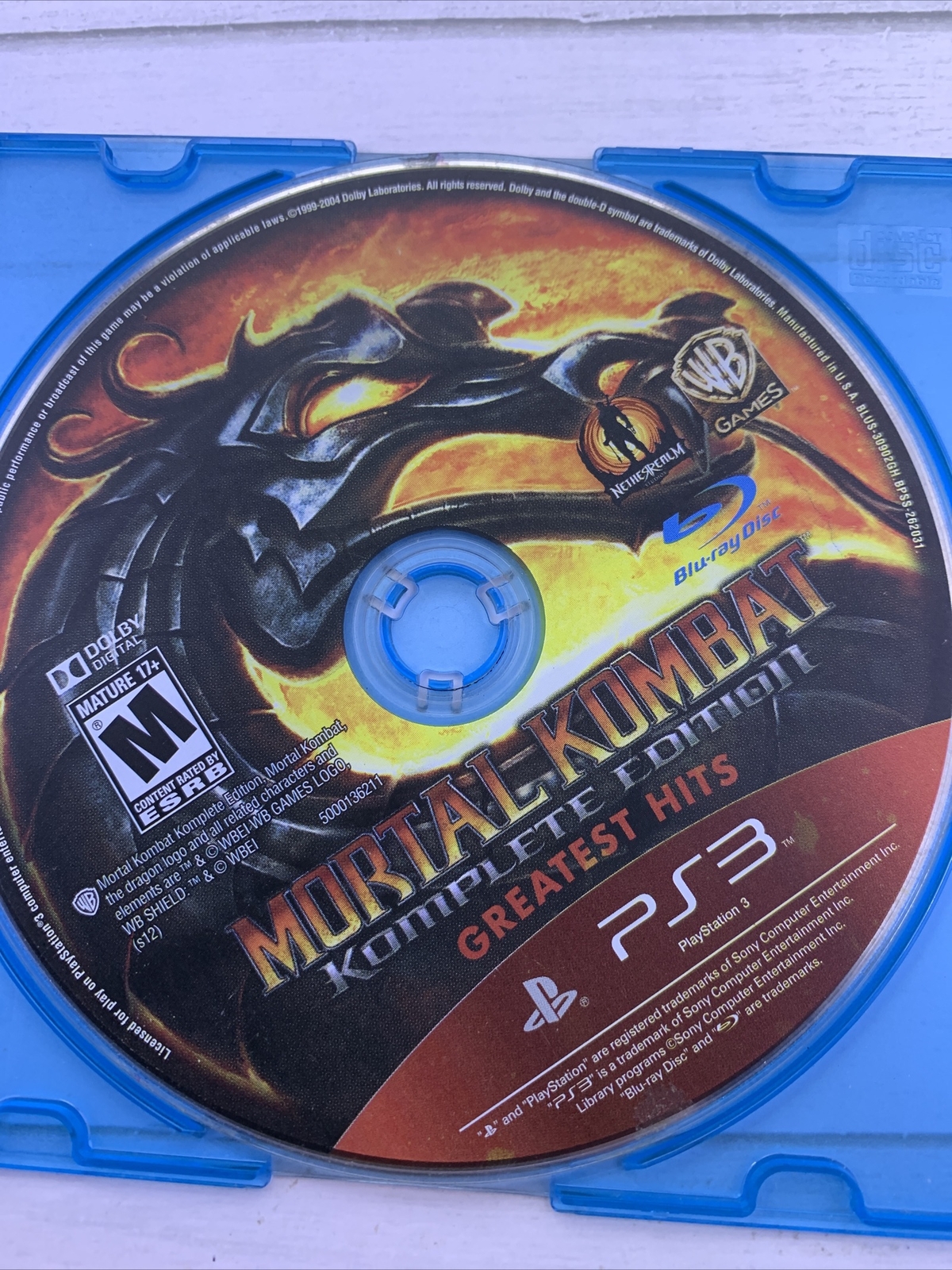 Mortal Kombat (PS3, 2012 Sony PlayStation 3) Disc Only Tested Authentic