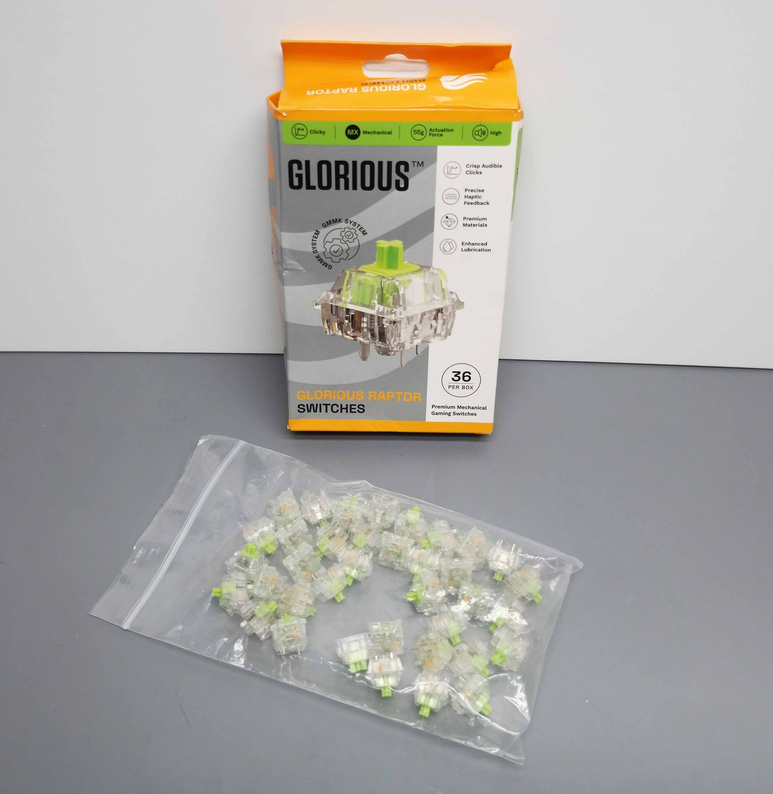 Glorious Lubed Mechanical Keyboard 5-pin Hot Swappable Switches (36x) – Clicky