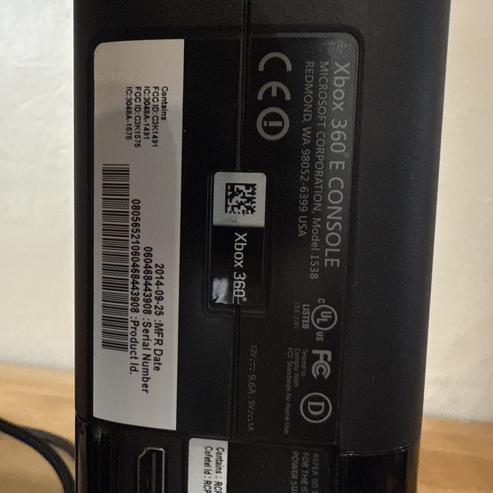 Xbox 360 E 4GB Console (Model 1538) With Wires – Tested & Working