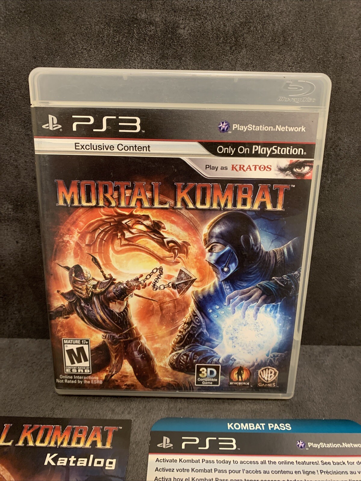 Mortal Kombat (Sony PlayStation 3) Tested w/ Manual Katalog & Unused Kombat Pass