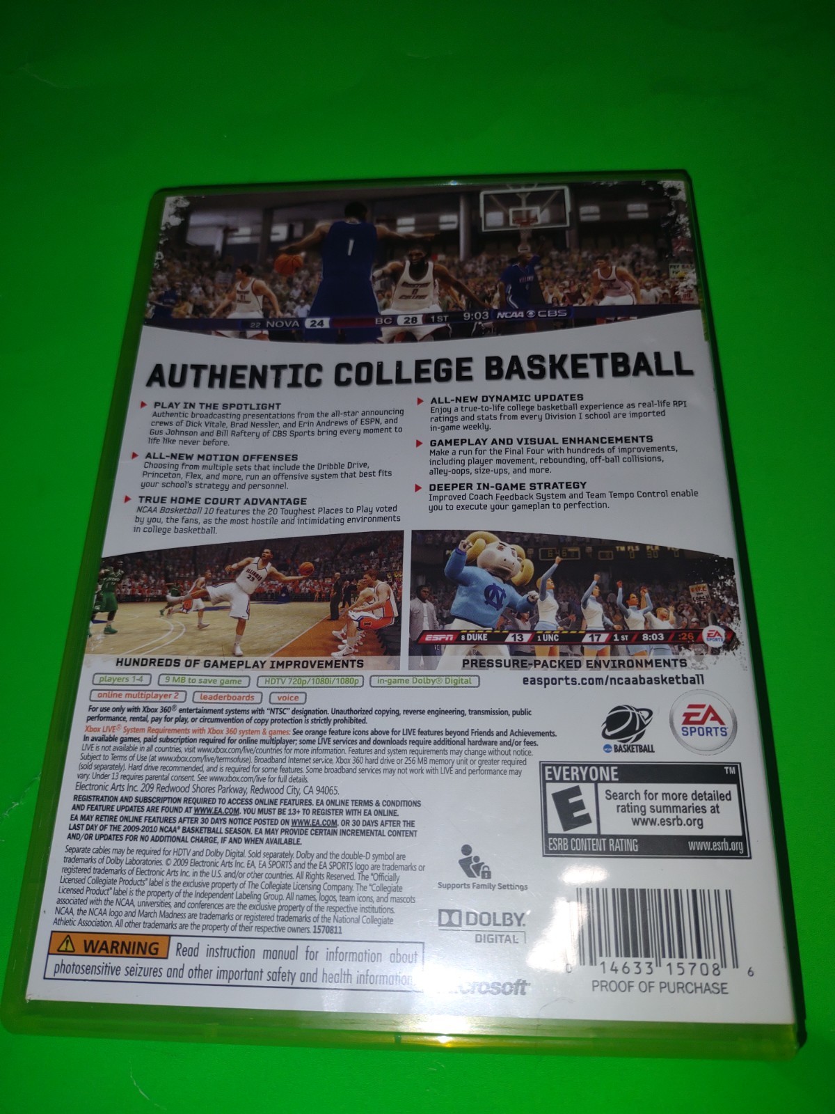 NCAA Basketball 10 (Microsoft Xbox 360) Complete With Manual Tested