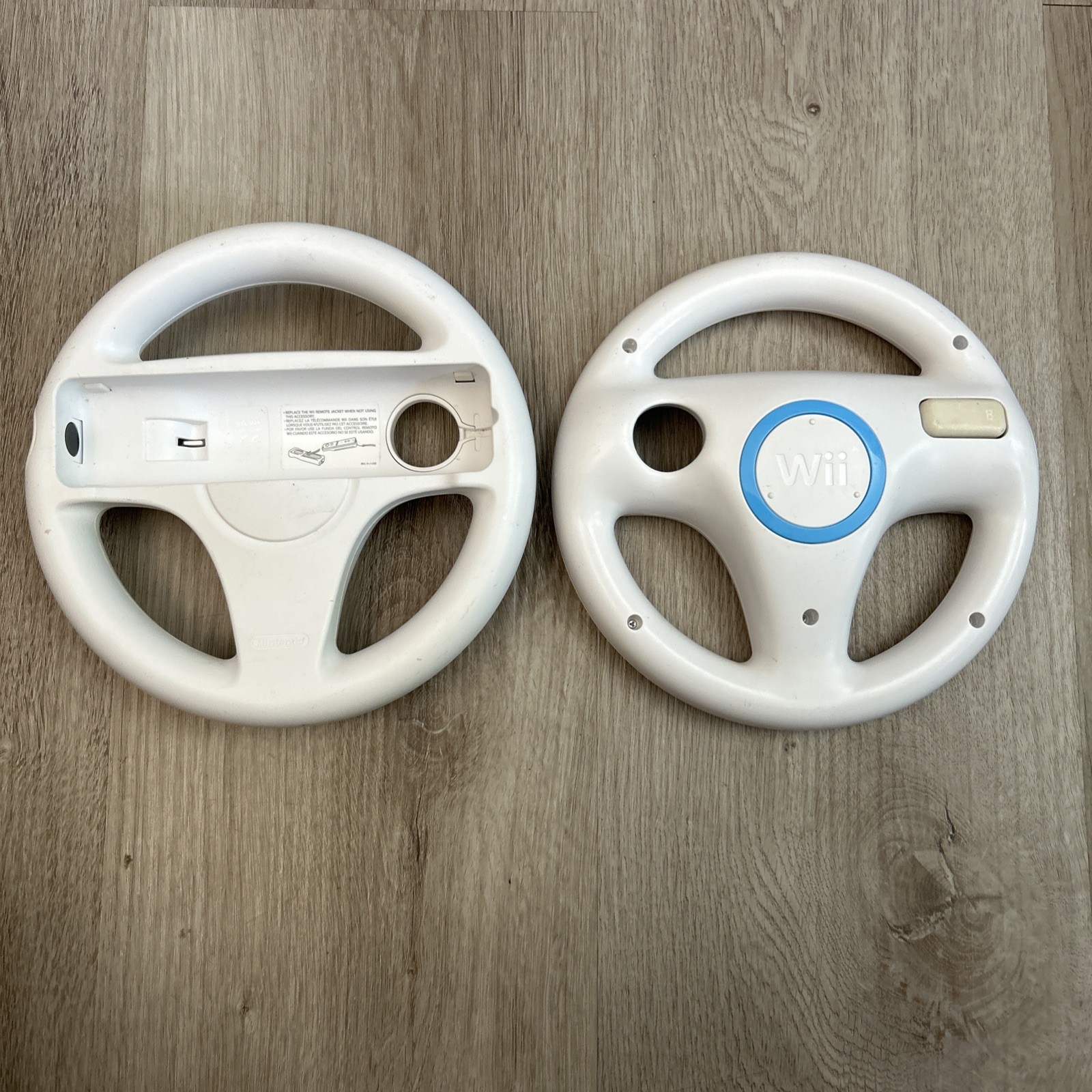 Nintendo Wii Steering Wheel x2 Mario Kart Racing OEM Official White RVL-024