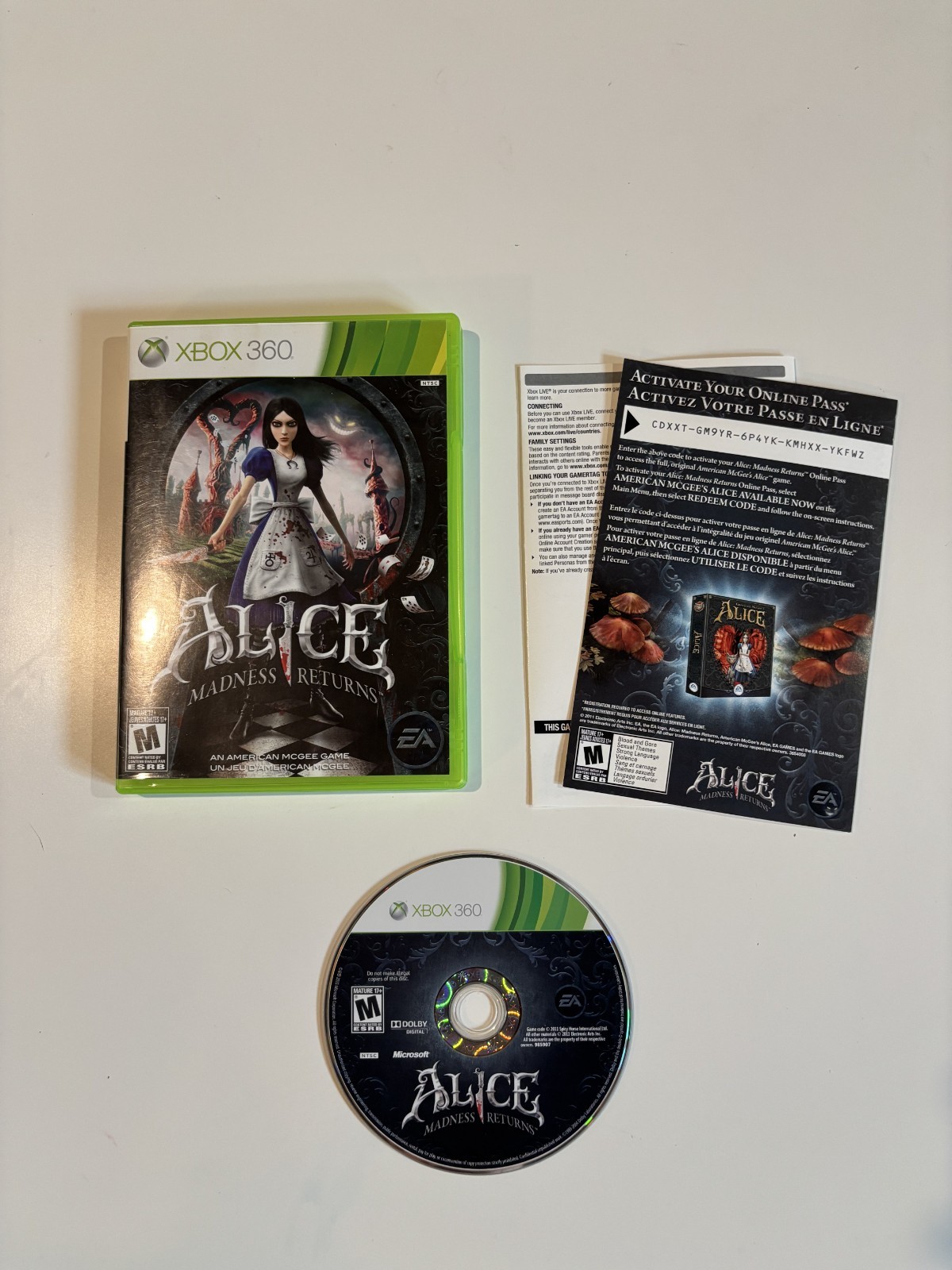 Alice: Madness Returns Xbox 360 great condition fas shipping