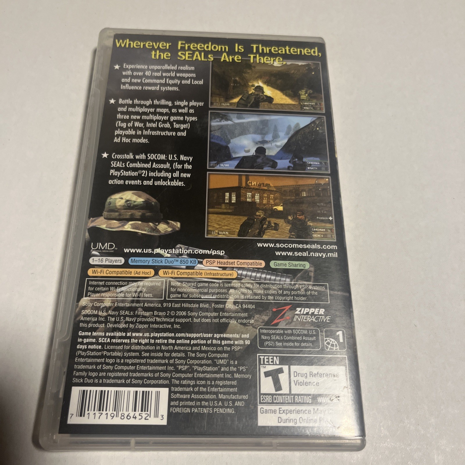 SOCOM: U.S. Navy Seals Fireteam Bravo 2 (Sony PSP) 2006; CIB Complete