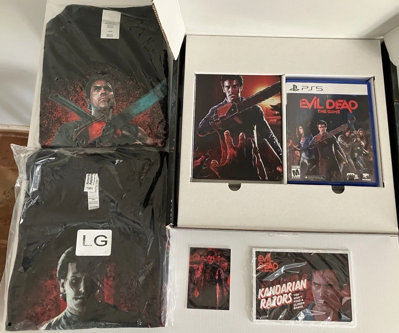 Evil Dead: The Game Collectors Edition PS5 + Bonus Shirt (OPEN BOX W/ NEW ITEMS)
