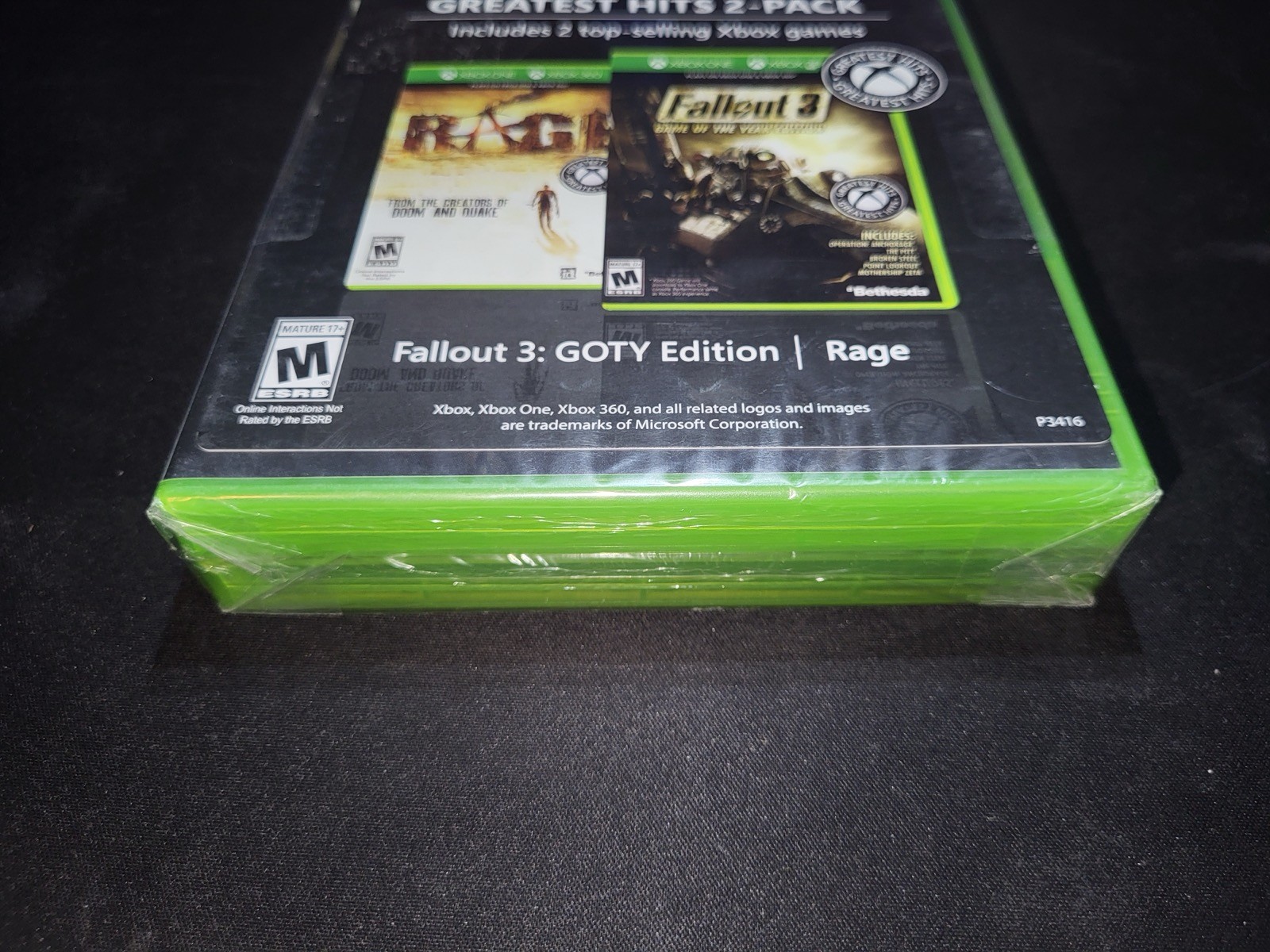 Xbox Greatest Hits 2 Pack Fallout 3 GOTY Edition/Rage Xbox 360/One NEW SEALED