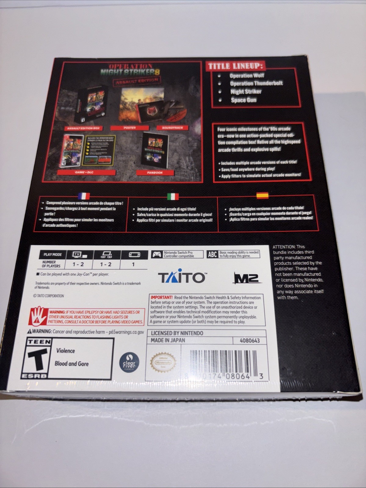 OPERATION NIGHT STRIKERS ASSAULT COLLECTORS DELUXE EDITION LIMITED RUN GAME ESRB