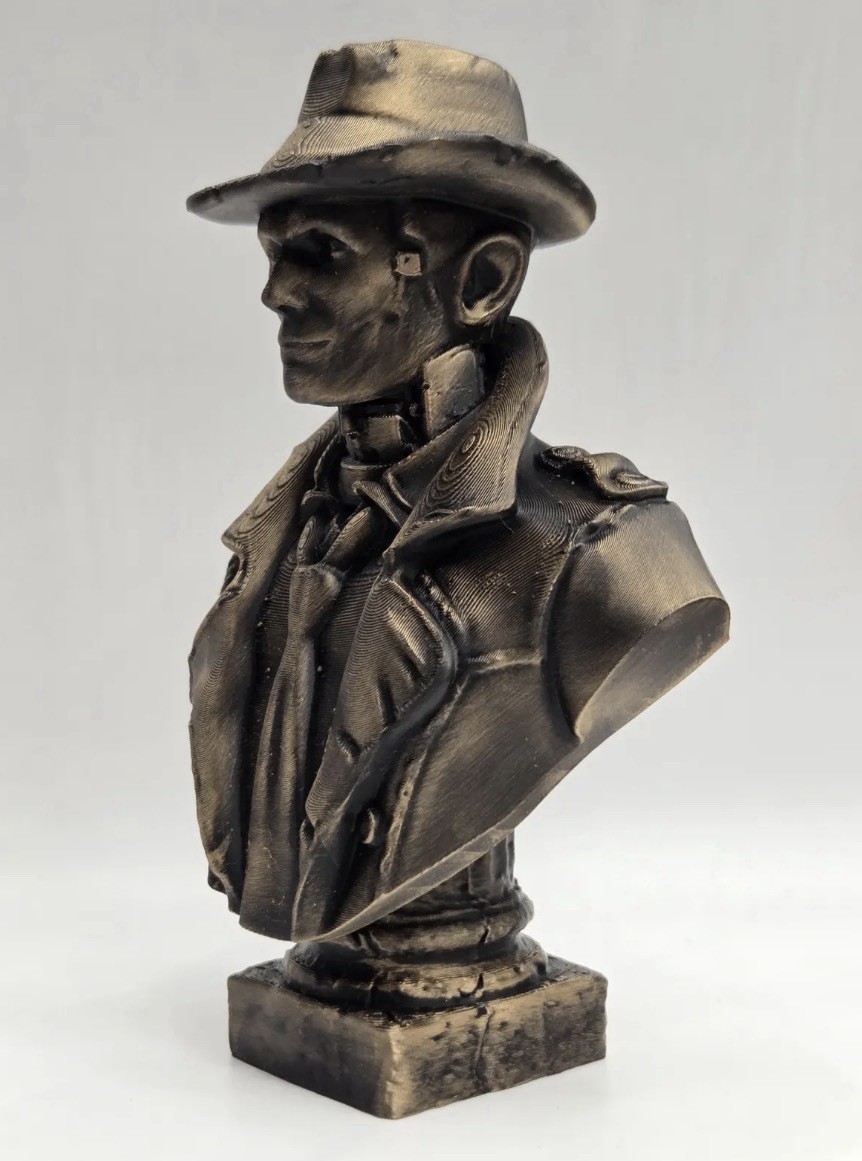 Nick Valentine Fallout Inspired Fan Art 3d Printed Statue – 6 Inches Tall