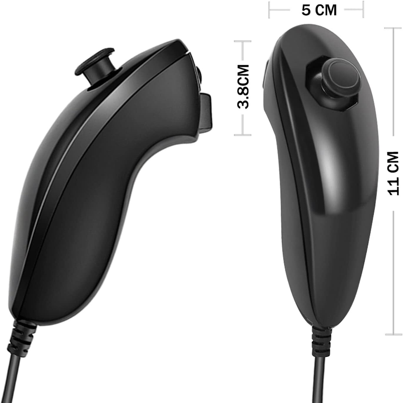 1/2Pack Wii Nunchuck Black White For Nintendo nunchucks for Nintendo Wii / Wii U
